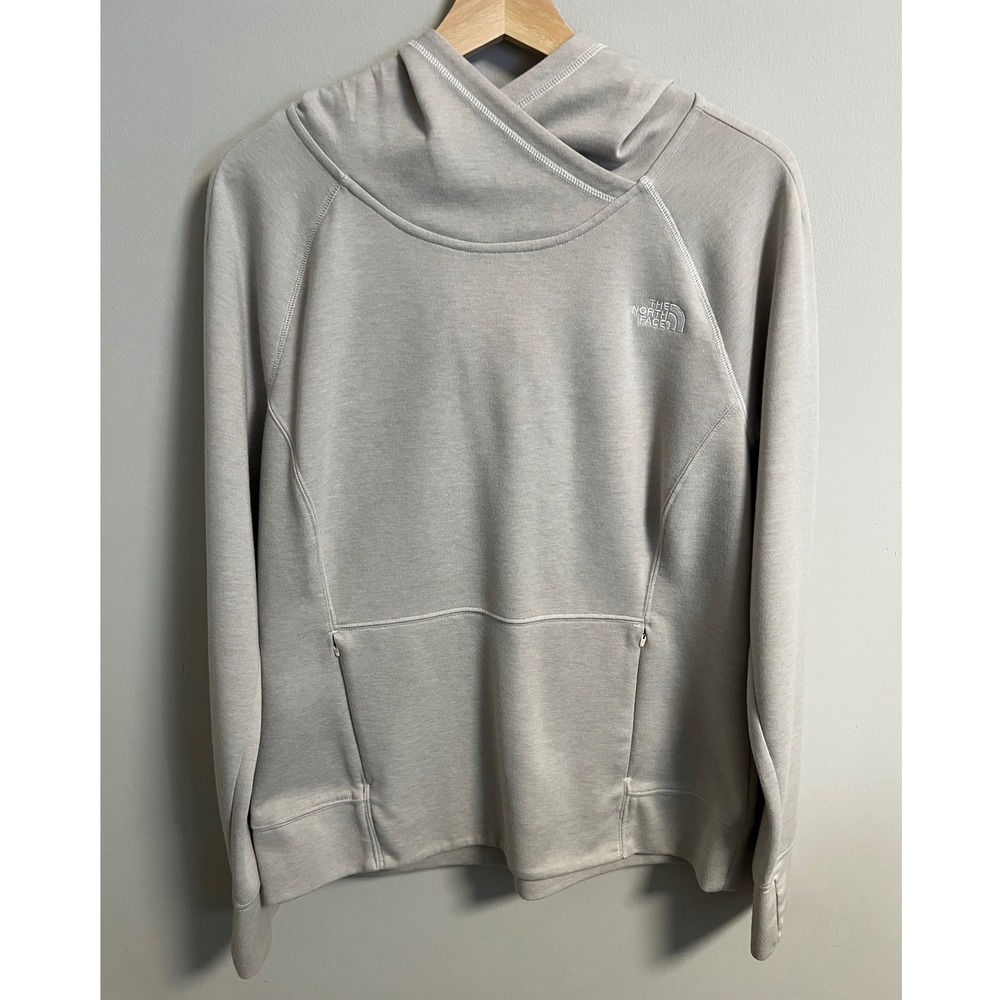 The North Face FlashDry Hoodie Womens L Gray Pullover Performance Sweatshirt